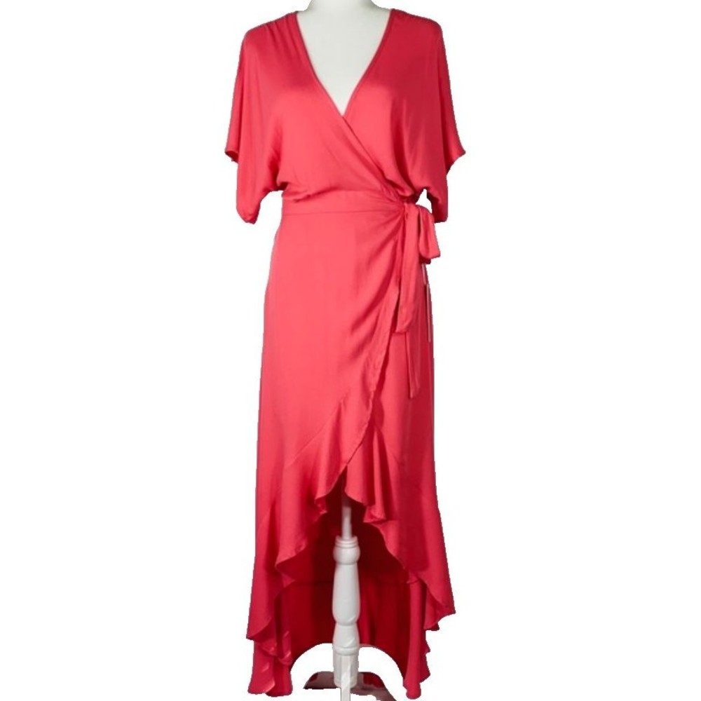 YOUNG FABULOUS & BROKE HIGH LOW FULL WRAP RUFFLE MAXI DRESS SIZE MEDIUM